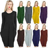 Ladies Womens Parachute Midi Dress Lagenlook Baggy Pocket Dresses UK 8-22