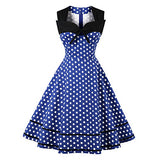 50s Vintage Polka Dot Halter Rockabilly Dress Retro Cocktail Party Dress Evening Prom Dress | Original Brand | Women's Cocktail Dresses