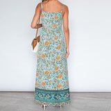 Summer Dresses for Women, Ladies's Fashion Sexy Retro Floral High Waist Dress Bohemian Suspender Dress Party UK Size | Women's Work Dresses