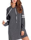 Hiistandd Sweatshirt Dress Women's Hoodie Dress Shirt Lightweight Pullover Striped Hoody Dress Sweatshirt with Pocket | Women's Casual Dresses