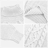 Womens Knitted Jumper Turtleneck Sweaters Lantern Sleeve Puffed Chunky Loose Oversized Winter Knitwear Tops | Original Brand | Women's Cardigan