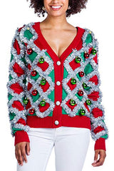 Tipsy Elves Classic Cute Cardigan Ugly Christmas Sweateres for Women with Fun Patterns and Animals