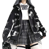 Halloween Cartoon Anime Hoodie-Harajuku Gothic Fake Two Piece Pullovers,  Women's Casual Cute Japanese Anime Sweatshirts Tops | Original Brand