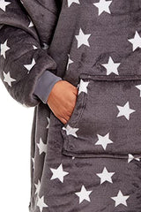 Hoodie Ultra Soft Fleece Warm Cosy Comfy Oversized Wearable Giant Sweatshirt Throw for Women Girls Adults Men Boys Kids Big Pocket One Size | Women's Cardigan