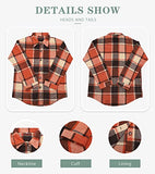 Women's Button Down Plaid Flannel Shirt Boyfriend Long Sleeve Oversized Blouses Tops 6020 C-Orange Small | Women's Casual Dresses