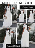 Womens Casual Boho Floral Lace V Neck Long Evening Dress Cocktail Party Maxi Wedding Dresses