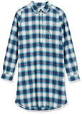 Women's Flannel Long Sleeve Relaxed Fit Popover Shirt Dress