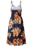 Women's Flower Printing Dress Party Dress Boho Summer Dress Evening Dress