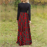 Women Dresses New Simple Long Sleeve O-Neck Plaid Print Casual Daily Dress with Pockets Autumn Winter Dress | Original Brand | Women's Casual Dresses