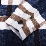 Women's Flannel Plaid Shirts Long Sleeve Button Down Chest Pocketed Shirt Blouses Tops Shacket 6017 Navy Blue Small | Women's Casual Dresses