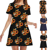 Ladies Casual Short Sleeve O-Neck Solid Ladies Loose Mini Dress Bodycon Dress Office Wear for Casual Club Cocktail Evening Gowns Work UK Size 8-26 | Women's Work Dresses