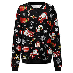 Christmas Sweaters for Women,  Ugly Christmas Sweaters,  Christmas Sweatshirt,  Women's Long Sleeve Tops With Santa Prints