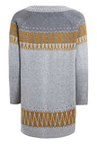 Fenna Longline Fairisle Cardigan Pearl Grey | Women's Cardigan