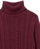 Burgundy Women's Fisherman Cable Roll-neck Jumper - Ae Store | Women's Jumpers
