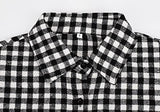 Women's Casual Long Sleeve Plaid Button Down Flannel Tops Blouses Loose Fitting Shacket Shirt 6061 G-Black XX-Large | Women's Casual Dresses