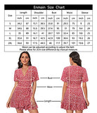 Women Short/Long Sleeve V Neck Dress Floral Mini Swing Tunic wrap Ruffles Casual Dresses Party Wedding Cocktail Dress with Belt