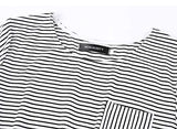 Women's 4-Mar Balloon Sleeve Striped High Waist T Shirt Midi Dress with Pockets