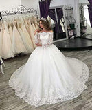Bridal Women's Off Shoulder Wedding Dresses Long Sleeves Ball Gown QU292 | Women's Formal Dresses