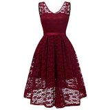 KYEYGWO Vintage Lace Dress for Woman, Floral Sleeveless Hi-Lo Cocktail Formal Party Dresses