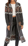 Women's Long Cardigan for Women UK Sleeve Open Front Cardigan Sweaters Boho Cardigan Aztec Tribal Stripe Cardigan