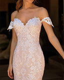 V-neck Mermaid Wedding Dress Applique Beaded Backless Wedding Gowns For Bride | Women's Casual Dresses