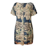 Women's Dress Sweet & Cute Dress Ladies Summer Casual Loose Print O-Neck Short Sleeve Dress Fancy Cocktail Dress Party Dress Maxi A-line Dress | Original Brand | Women's Cocktail Dresses