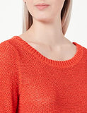 ONLY Women's ONLGEENA XO L/S Pullover KNT NOOS Sweater, Red Clay, XS | Women's Sweaters