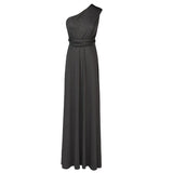 Dark Gray Women Transformer Convertible Bridesmaid Maxi Dress Multi-Way Wrap Evening Dress Formal Wedding Party Long Dresses - OwlFay | Women's Formal Dresses