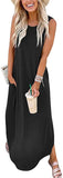 Black Women's Casual Loose Long Sleeveless Sundress with Pockets - ANRABESS | Women's Casual Dresses