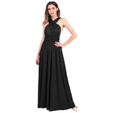 Black Ladies Solid Cocktail Off Shoulder Wedding Bridesmaid Evening Long Maxi Dress - IBTOM CASTLE | Women's Evening Gowns