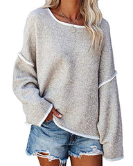 Womens Casual Oversized Sweaters Loose Soft Chunky Knit Long Batwing Sleeve Pullover Sweater Tunic Outfits Tops