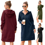 Women's Long Hooded Sweatshirt Tops Long Sleeve Hoodie Pullovers Loose Hoodies Jumper Dresses | Original Brand