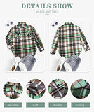 Women's Button Down Plaid Flannel Shirt Boyfriend Long Sleeve Oversized Blouses Tops 6020 Green Small | Women's Casual Dresses