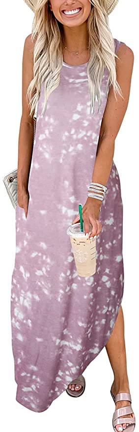 Tie Dye5 Women's Casual Loose Long Sleeveless Sundress with Pockets - ANRABESS | Women's Casual Dresses