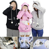 Unisex Women Pet Cat Dog Holder Carrier Hoodie Long Sleeve Big Pouch Kangaroo Sweatshirt | Original Brand