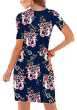 Women's Summer Casual Tshirt Dresses Short Sleeve Boho Beach Dress Loose Fitted Floral Midi Dress | Original Brand