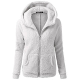 OutTop Women Hooded Fleece Coat Winter Warm Zip Up Jackets Snowsuit Plus Size Casual Sweater Outwear with Pocket | Women's Coat & Jacket
