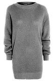 Womens Ladies Long Sleeve Oversized Chunky Knitted Long Sweater Jumper Dress | Original Brand