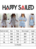 Women Long Sleeve Ruffle Layer Backless Mini Dresses