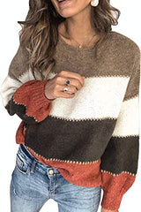 Womens Sweaters Pullover Casual Long Sleeve Winter Sweatshirt Loose Knitted Jumper Tops