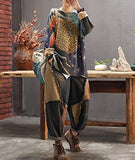 Black Women Long Sleeve Jumpers Overd Graphic Knitted Sweater Crew Neck Loose Pullover Sweater Tops - Yesno | Women's Jumpers