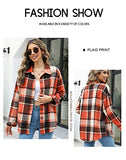 Women's Button Down Plaid Flannel Shirt Boyfriend Long Sleeve Oversized Blouses Tops 6020 C-Orange Small | Women's Casual Dresses