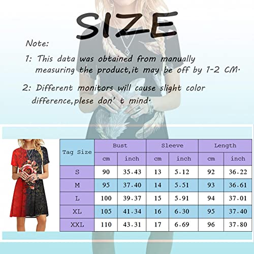 Women's Summer Dresses, Short Dress for Women Plus Size Butterfly Print Dress Short Sleeve T Shirt Dress | Original Brand
