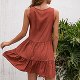 Summer Dresses for Women, Ladies V-Neck Sleeveless Summer Casual Lace Tassel Vacation Dress Party UK Size | Women's Work Dresses