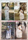 Womens Casual Off Shoulder Maxi Dress White Lace Sleeve Beach Dresses