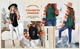 Womens Casual T Shirt Sweatshirt Color Block Long Sleeve Blouse Pullover Tops | Original Brand