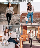 BTFBM Women Long Sleeve V Neck Button Up Solid Tops Blouses Trendy Slim Fit Lace Sleeves Ribbed Knit Casual Shirts Tunic (Lace White, Medium) | Women's Casual Dresses