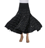 Elegant Sequin Ballroom Waltz Dancing Long Swing Party Skirt One Size