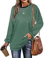 Sousuoty Crewneck Sweatshirts for Women Long Sleeve Tunic Tops