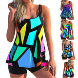 Women Color Block Swimsuit Gradient Bathing Suit Tummy Control Swimwear with Boyshorts | Original Brand | Women's Tops and Blouses
